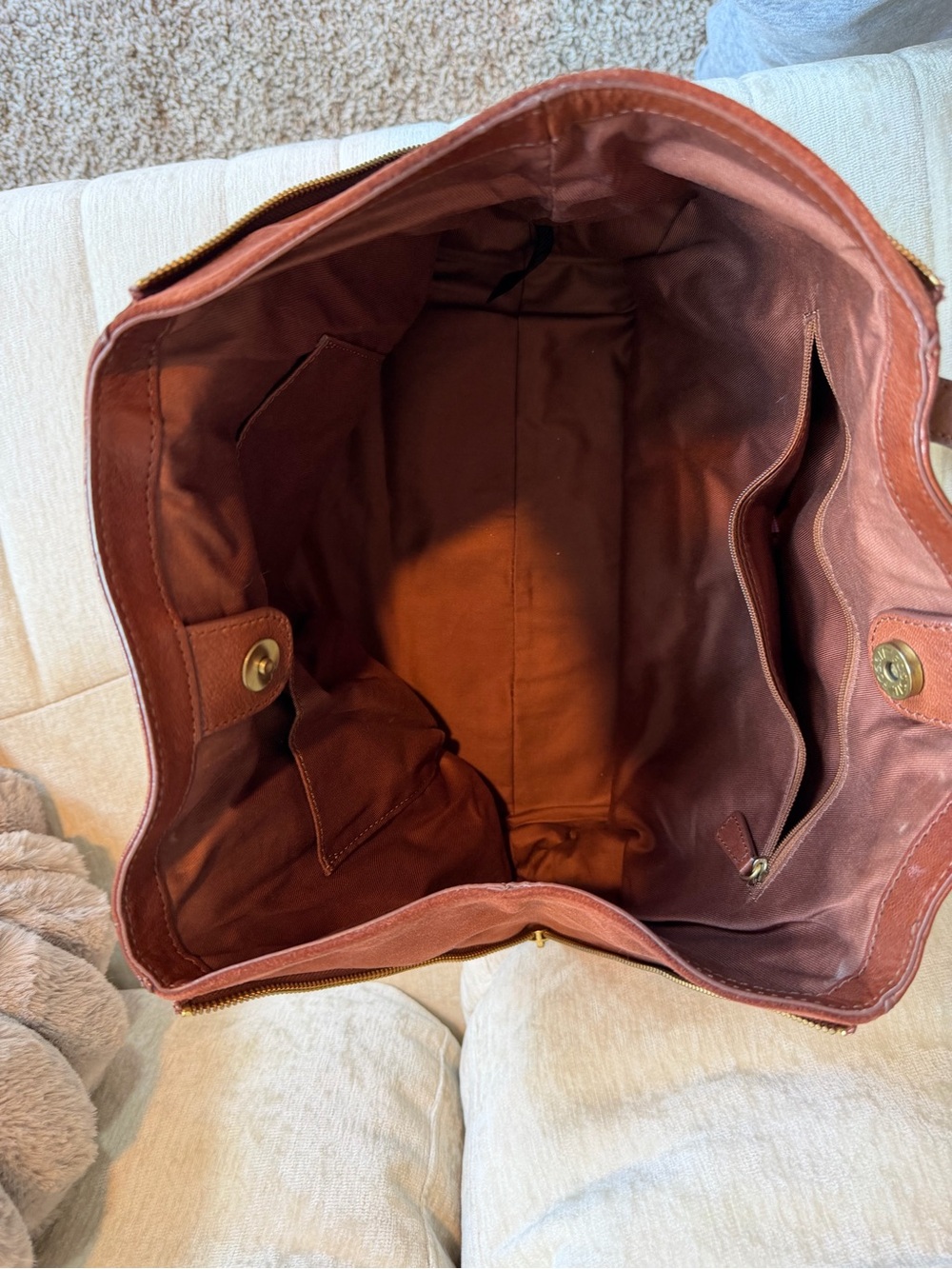 Fossil Leather Shoulder Tote in Deep Chestnut - Picture 8 of 9